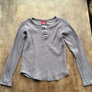 Womens Purple Long Sleeve Henley Shirt